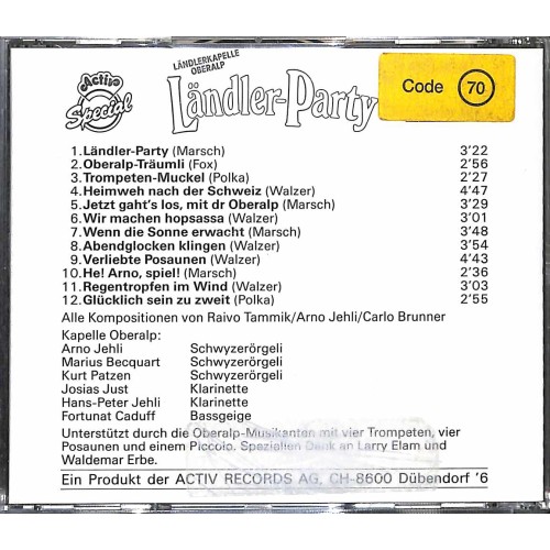 Occ. CD Ländler-Party - Arno Jehli und seine Oberalp-Musikanten