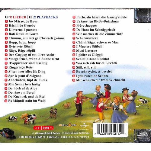 CD Schwiizer Chinderlieder - Vol. 1, Doppel-CD inkl. Playback