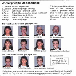 Occ. CD Jodlergruppe Uebeschisee - Loset u gniesset
