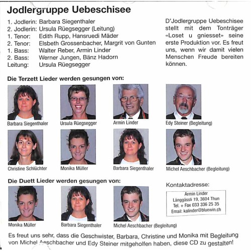 Occ. CD Jodlergruppe Uebeschisee - Loset u gniesset