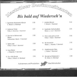 Occ. CD Mastrilser Dorfmusikanten - Bis bald auf Wiederseh'n