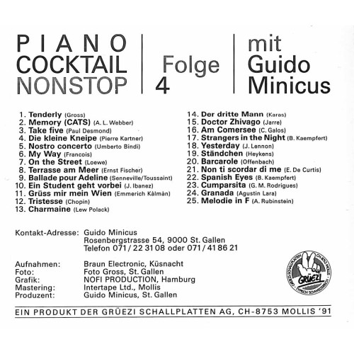 Occ. CD Guido Minicus - Piano Cocktail NONSTOP - Folge 4