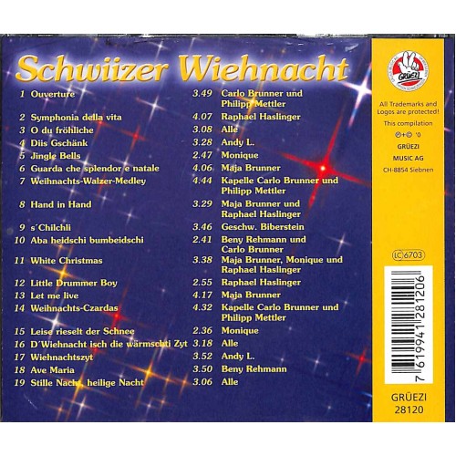 Occ. CD Schwiizer Wiehnacht - Geschw. Biberstein, Maja Brunner, Monique ua.