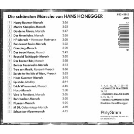 Occ. CD Die schönsten Märsche von Hans Honegger - Schweizer Armeespiel