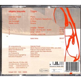 Occ. CD Gabriela Friedli, Co Streiff, Jan Schlegel, Dieter Ulrich - objets trouvés Occ. CD Gabriela Friedli, Co Streiff, Jan Schlegel, Dieter Ulrich - objets trouvés