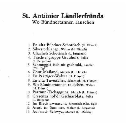 CD St. Antönier Ländlerfründa - Wo Bündnertannen rauschen