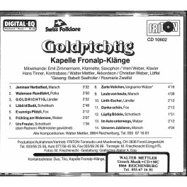 CD Goldrichtig, Ländlerkapelle Fronalp-Klänge