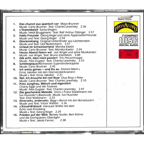 Occ. CD Grand Prix der Volksmusik 1987 - Schweizer Selection