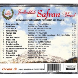 Occ. CD 25 Jahre Jodlerklub Safran Mund Occ. CD 25 Jahre Jodlerklub Safran Mund
