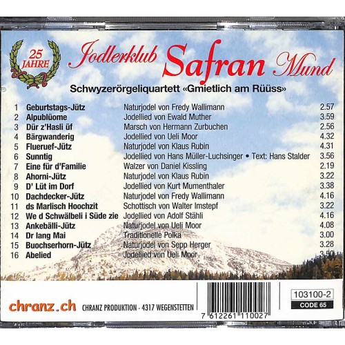 Occ. CD 25 Jahre Jodlerklub Safran Mund