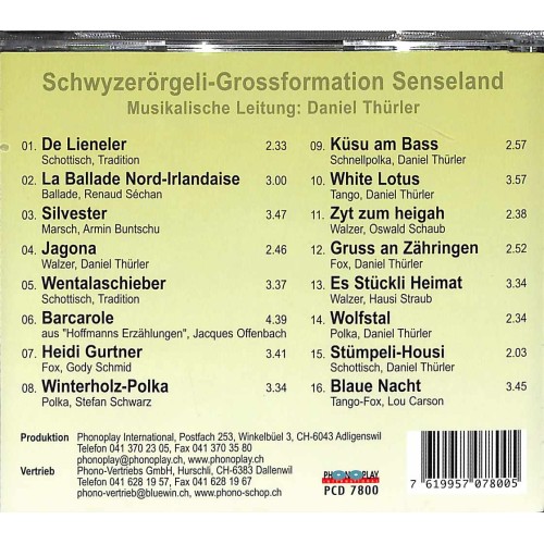 Occ. CD Schwyzerörgeli-Grossformation Senseland - Fantasium