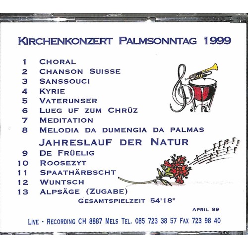 Occ. CD Kirchenpalmsonntag 1999 - Jodlerklub Alperösli Bad Ragaz