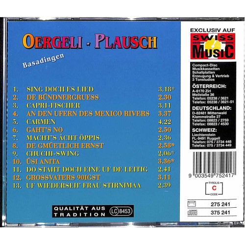 CD Oergeli-Plausch Basadingen - Sing doch es Lied!
