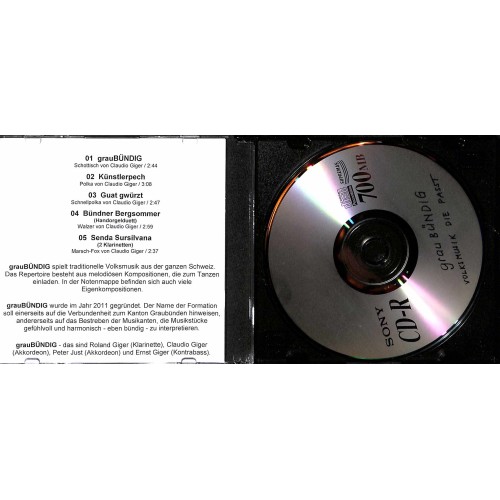 Occ. CD grauBÜNDIG - Volksmusik die passt - Kompositionen von Claudio Giger