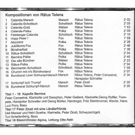 Occ. CD Kompositionen von Rätus Telena (Bundesrat Leon Schlumpf) - Kapelle bernina, Peter Zinsli