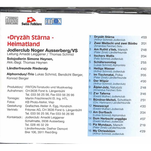 CD Jodlerklub Noger Ausserberg VS - Dryzäh Stärna - Heimatland