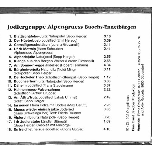 Occ. CD Jodlergruppe Alpengruess Buochs-Ennetbürgen 