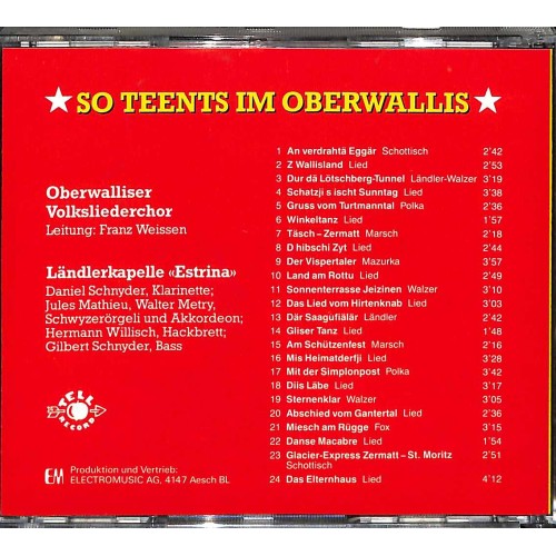Occ. CD Oberwalliser Volksliederchor, LK Estrina - So teents im Oberwallis