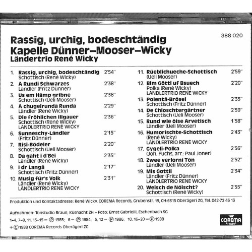 Occ. CD Dünner-Mooser-Wicky - Rassig, urchig, bodeschtändig