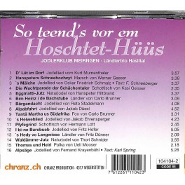 Occ. CD Jodlerklub Meiringen - Ländlertrio Haslital - So teend's vor em Hoschtet-Hüüs Occ. CD Jodlerklub Meiringen - Ländlertrio Haslital - So teend's vor em Hoschtet-Hüüs