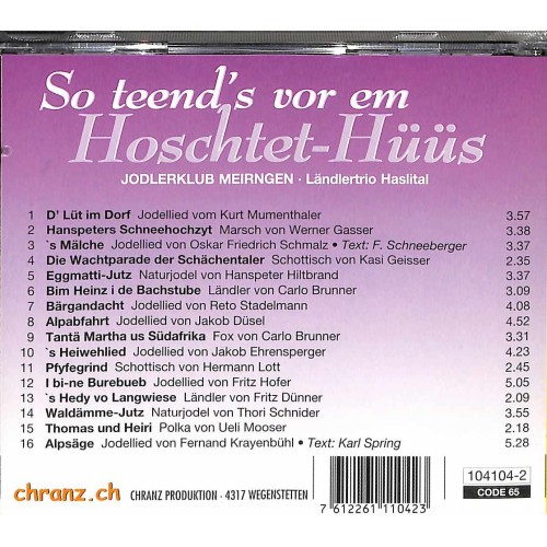 Occ. CD Jodlerklub Meiringen - Ländlertrio Haslital - So teend's vor em Hoschtet-Hüüs
