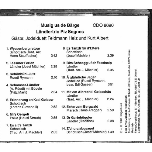 CD-Kopie: Ländlertrio Piz Segnes - Musig us de Bärge