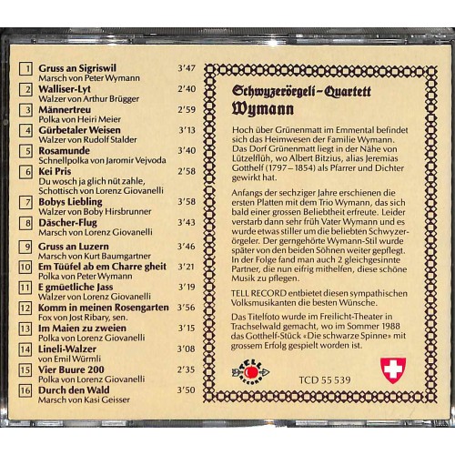 Occ. CD Schwyzerörgeli-Quartett Wymann - Zu Gotthälfs Zyte