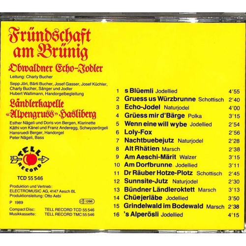 Occ. CD Obwaldner Echo-Jodler, LK Alpengruss Hasliberg - Fründschaft am Brünig