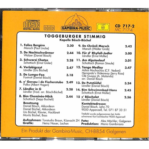 Occ. CD Toggeburger-Stimmig mit de Kapelle Bösch-Büchel