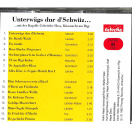 CD-Kopie: Kapelle Gebr. Hess - Unterwägs dur d'Schwiiz