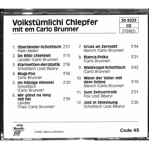 Occ. CD Volkstümlichi Chlepfer mit em Carlo Brunner