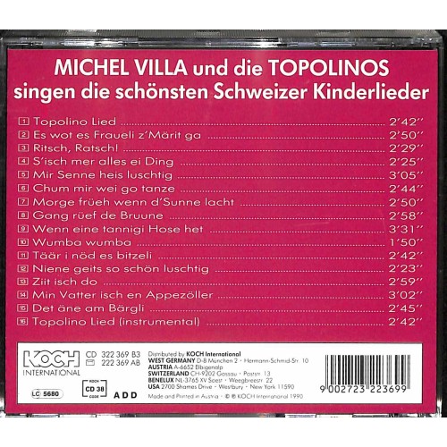CD Michel Villa und die Topolinos - singen die schönsten Schweizer-Kinderlieder