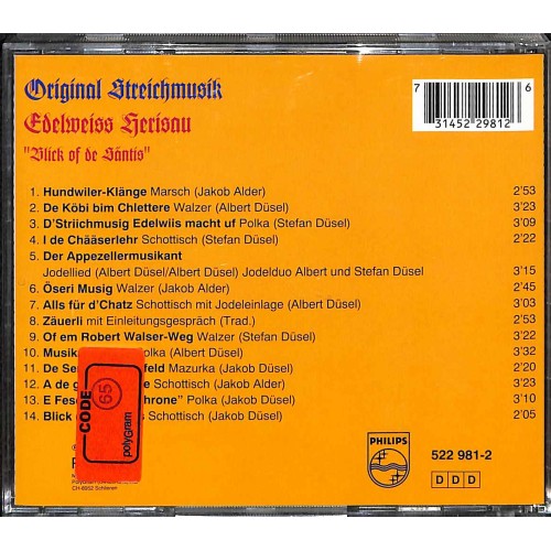 Occ. CD Original Appenzeller Streichmusik Edelweiss Herisau