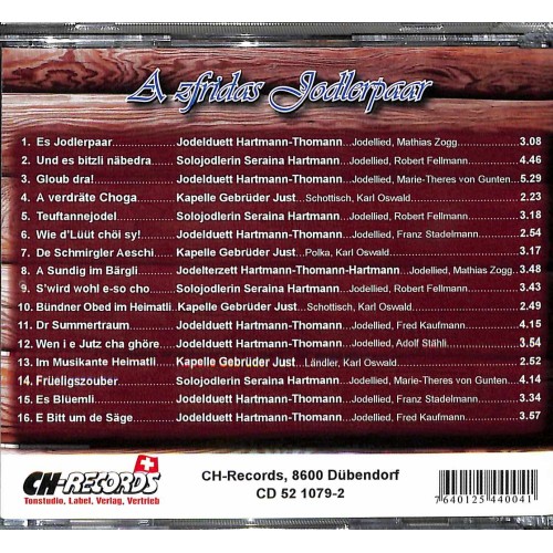 Occ. CD Jodelduett Seraina Hartmnn - Peter Thomann - A zfridas Jodlerpaar