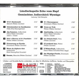 CD Ländlerkapelle Echo vom Napf, Gemischtes Jodlerchörli Wystäge CD Ländlerkapelle Echo vom Napf, Gemischtes Jodlerchörli Wystäge