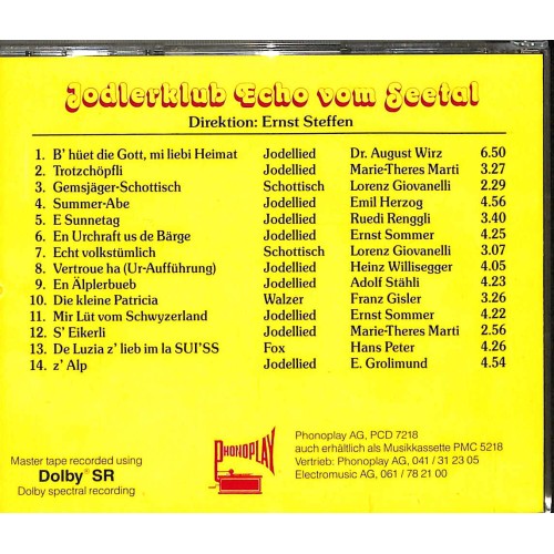 Occ. CD Jodlerklub Echo vom Seetal Hochdorf - 20 Jahre 