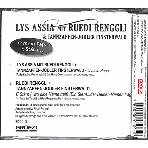 Occ. CD Lyss Assia mit Ruedi Renggli & Tannzapfen-Jodler Finsterwald - O mein Papa, E Stärn