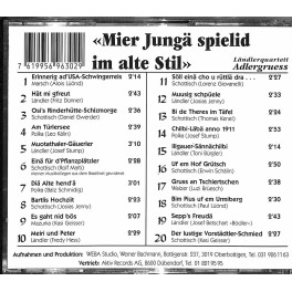 CD Ländlerquartett Adlergruess - Mier Jungä spielid im alte Stil