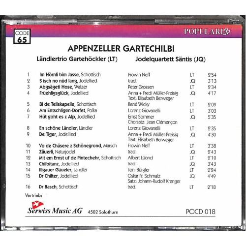 CD Gartehöckler mit Jodelquartett Säntis - Appenzeller Gartechilbi