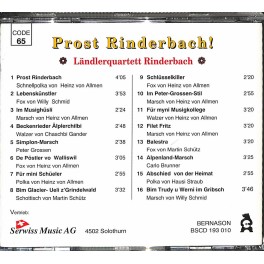 Occ. CD Ländlerquartett Rinderbach - Prost Rinderbach! Occ. CD Ländlerquartett Rinderbach - Prost Rinderbach!