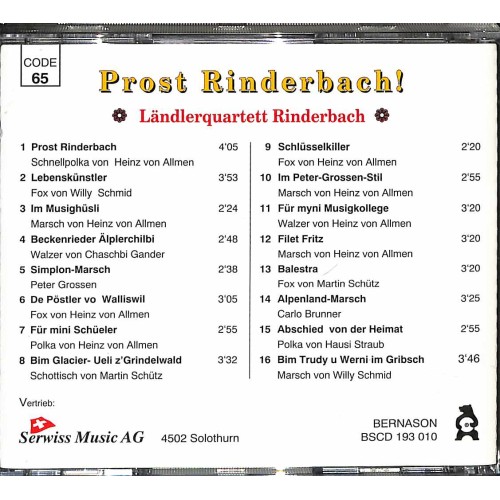 Occ. CD Ländlerquartett Rinderbach - Prost Rinderbach!