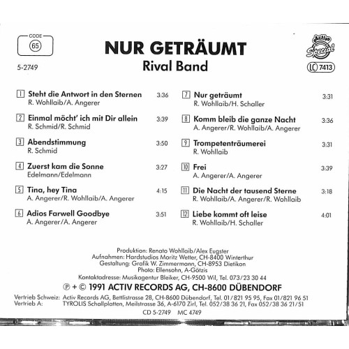 Occ. CD Rival Band - Nur geträumt