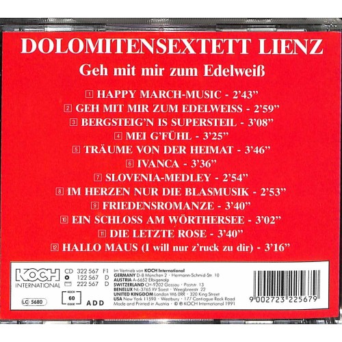 Occ. CD Dolomiten Sextett - Geh mit mir zum Edelweiss