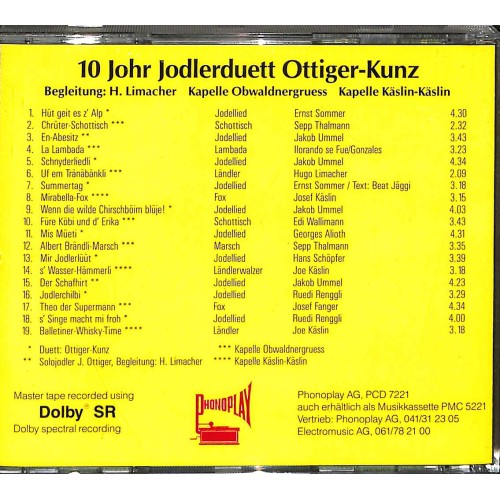 Occ. CD 10 Johr Jodlerduett Ottiger-Kunz - Mis Müeti