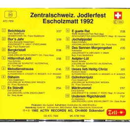 Occ. CD Zentralschweiz. Jodlerfest Eschholzmatt 1992