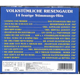 Occ. CD Volkstümliche Riesengaudi - 14 feurige Stimmungs-Hits