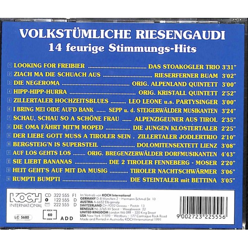 Occ. CD Volkstümliche Riesengaudi - 14 feurige Stimmungs-Hits