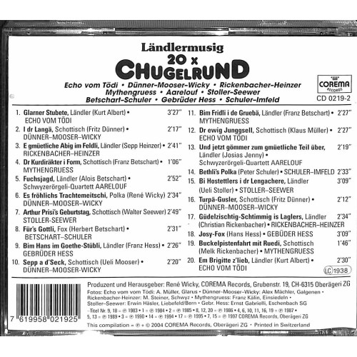 Occ. CD Ländlermusig - 20 x Chugelrund