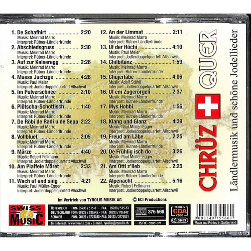 Occ. CD Chrüz + Quer - Ländlermusik und schöne Jodellieder
