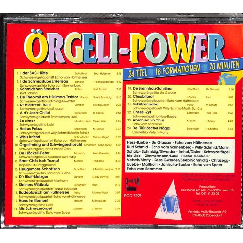 Occ. CD Örgeli-Power - 24 Titel, 18 Formationen